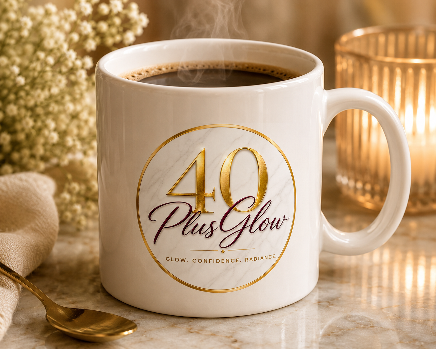 40PlusGlow Signature Logo Mug