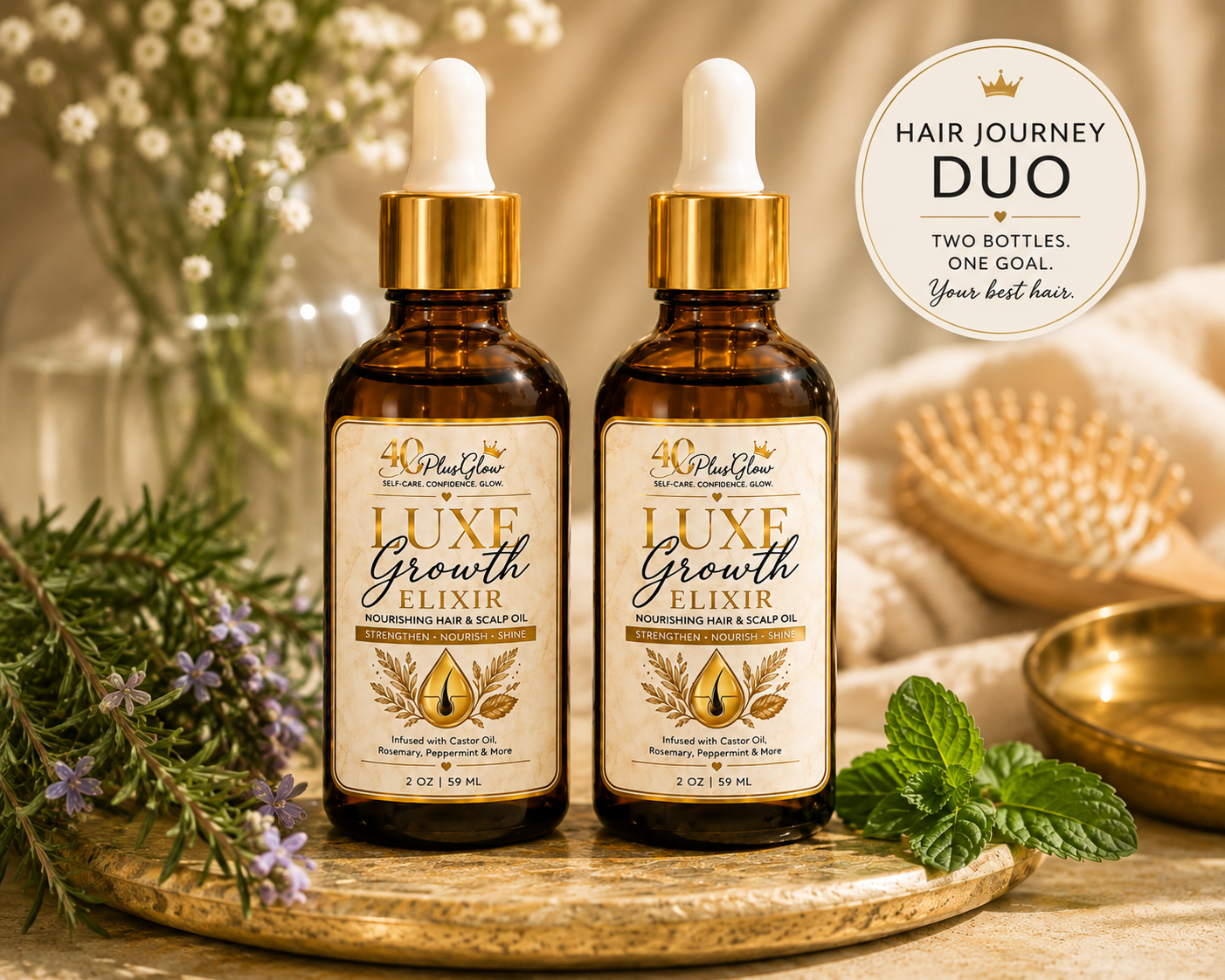 40PlusGlow Luxe Growth Elixir Hair Journey Duo