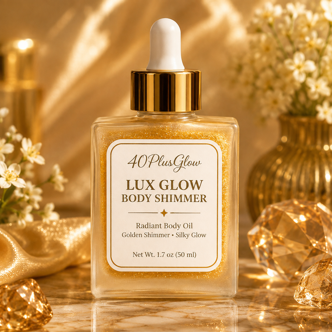 40PlusGlow Luxe Glow Body Shimmer Golden Shimmer