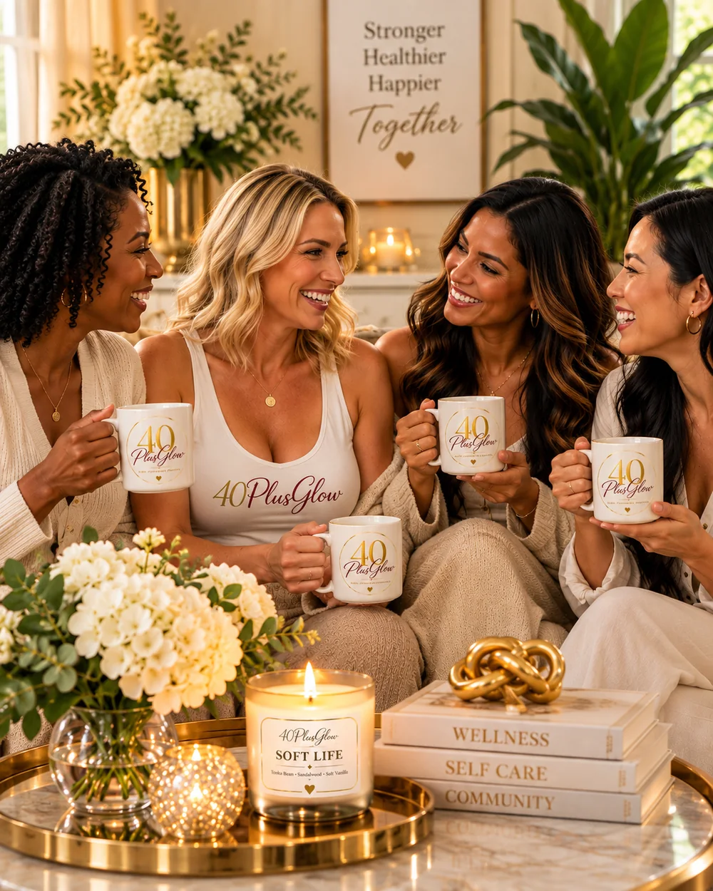 Diverse community connecting through wellness