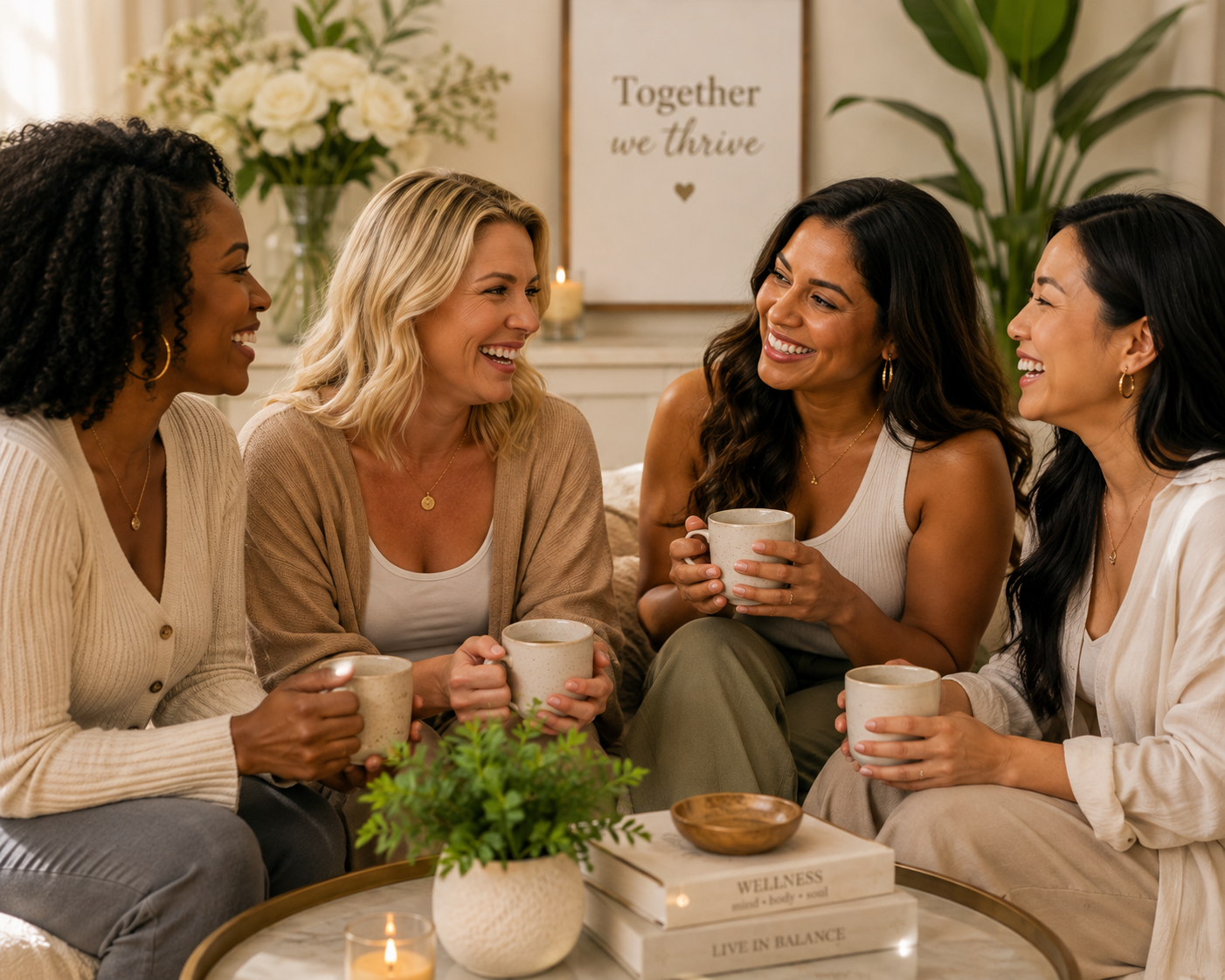 Diverse community connecting through wellness