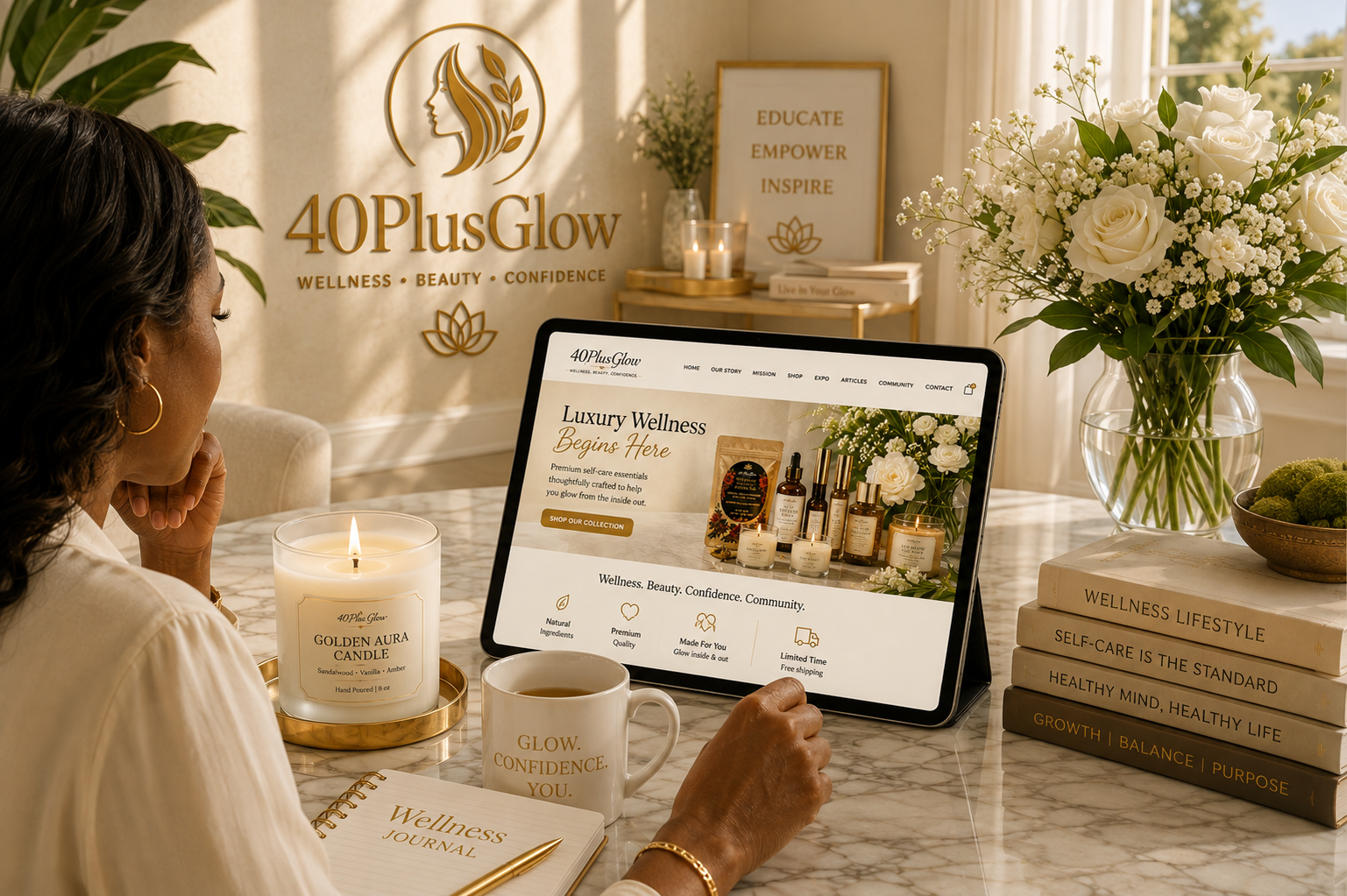 40PlusGlow community and wellness mission